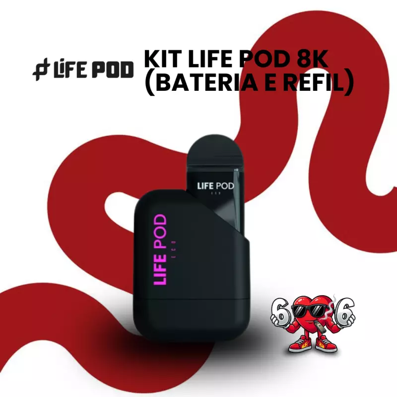 KIT LIFE POD 8K (Refil e Bateria)