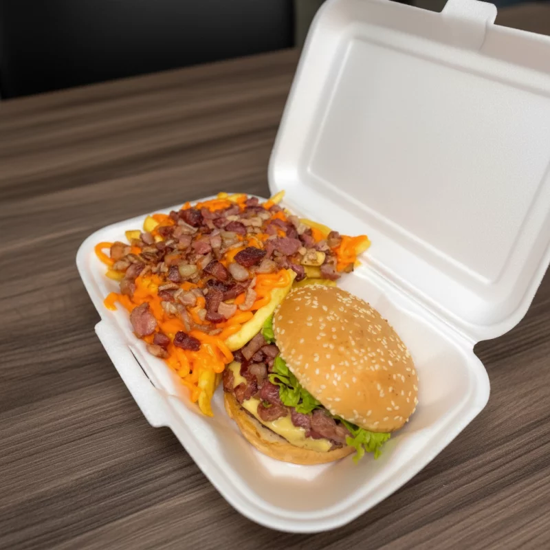 EGG BURGUER + BATATA CHEDDAR E BACON