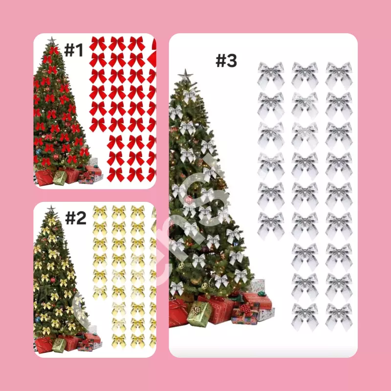 Set 24 lazos de adornos navideños