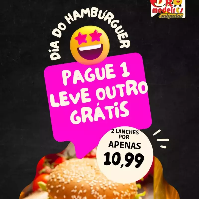 PEÇA 1 E LEVE 2 HAMBÚRGUER SALADA