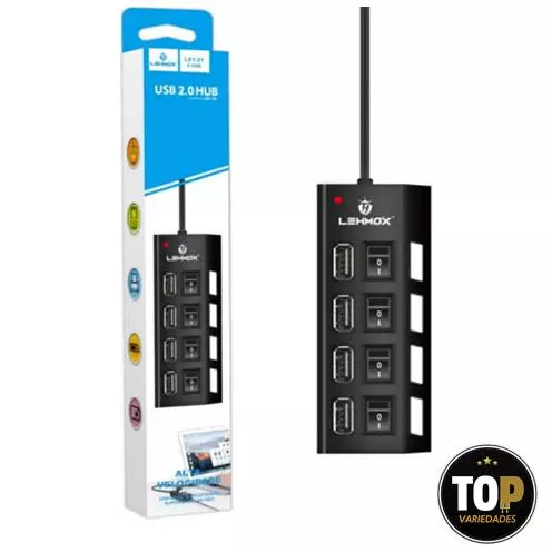 Hub USB Extensor 4 Portas 2.0 com Interruptor