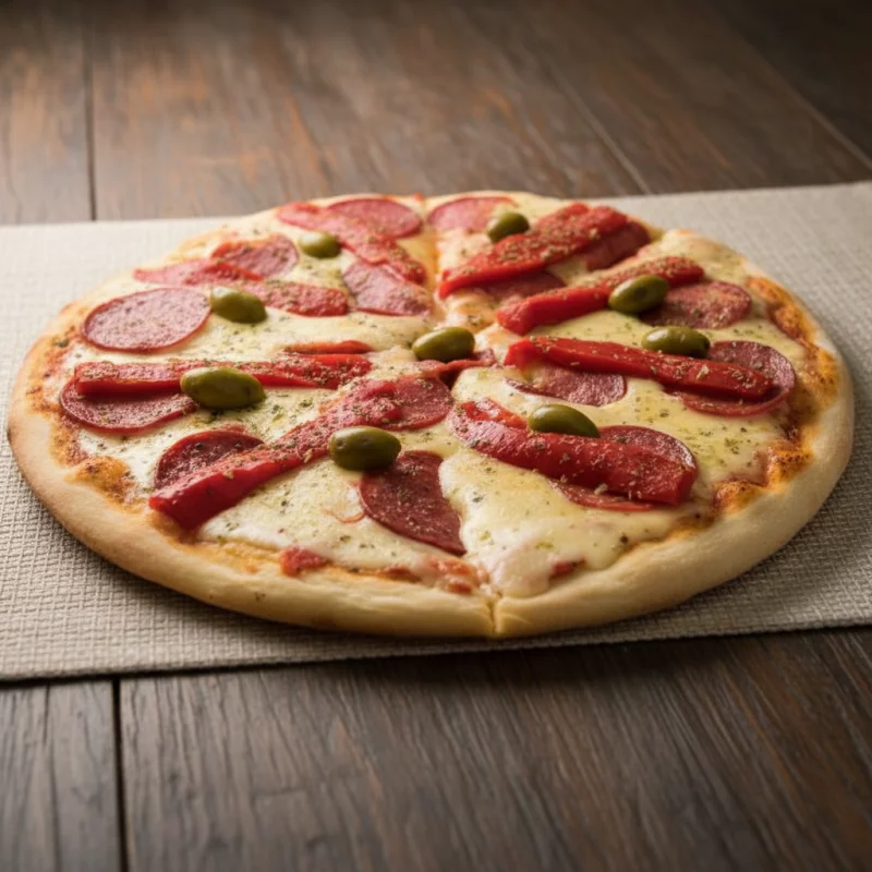 • Pizza Calabresa y Morrón