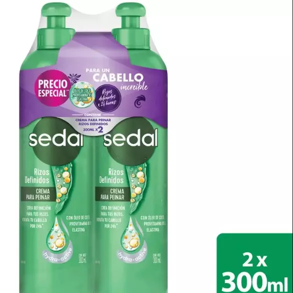 2 crema peinar SEDAL rizos definidos