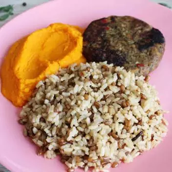Hambúrguer de Soja, Purê de Abóbora