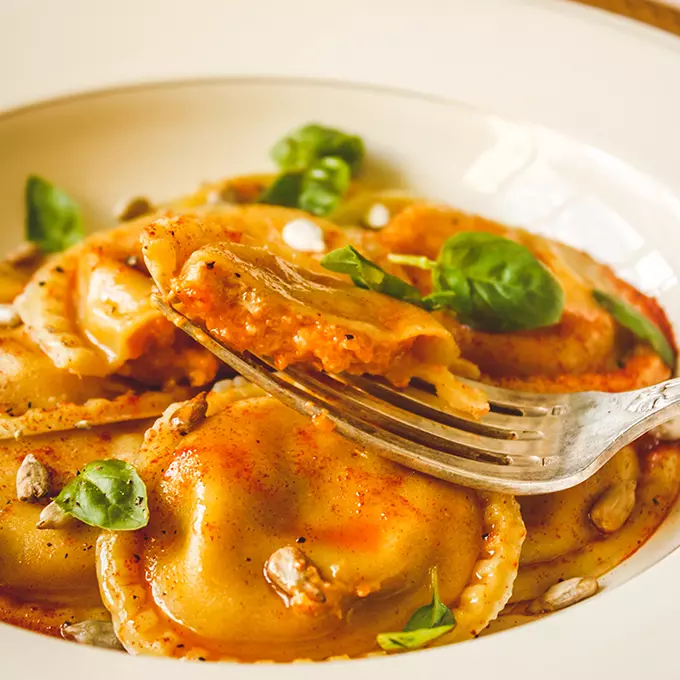 Sorrentinos de Calabaza Queso y Nuez