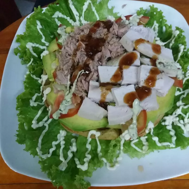 Waffle Atún y pollo