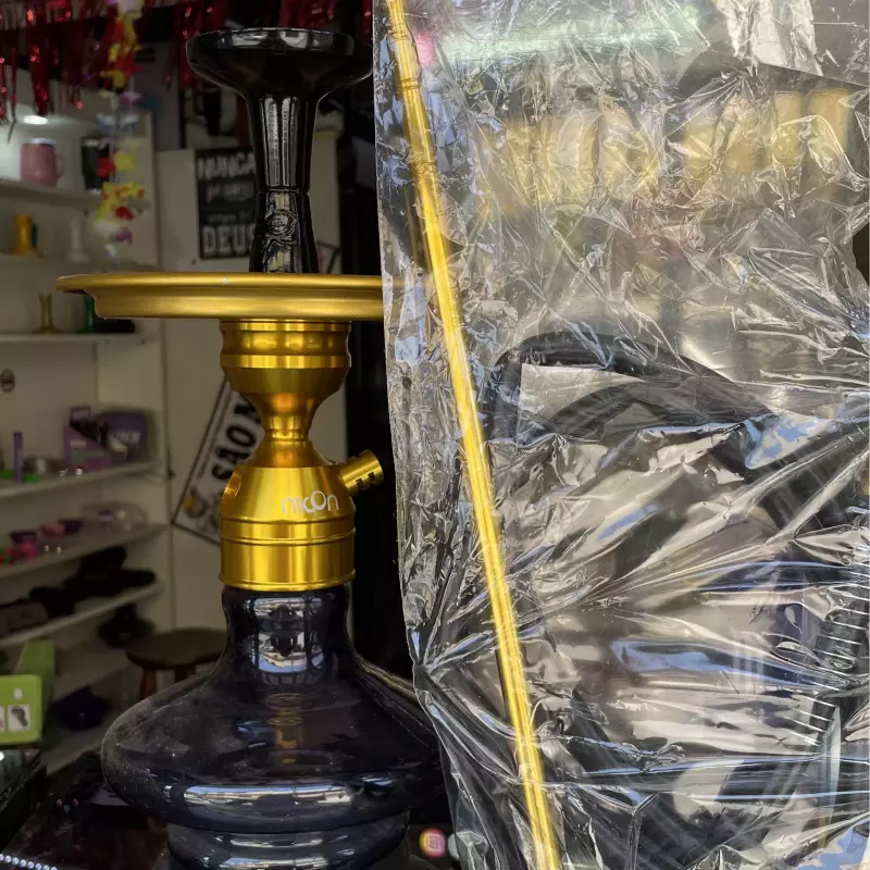 Narguilé completo - Dourado e Preto