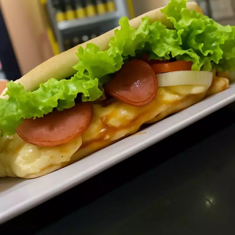 Pão árabe - X Bacon