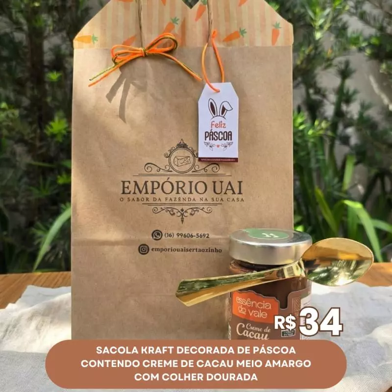 SACOLA KRAFT C/ CREME DE CACAU