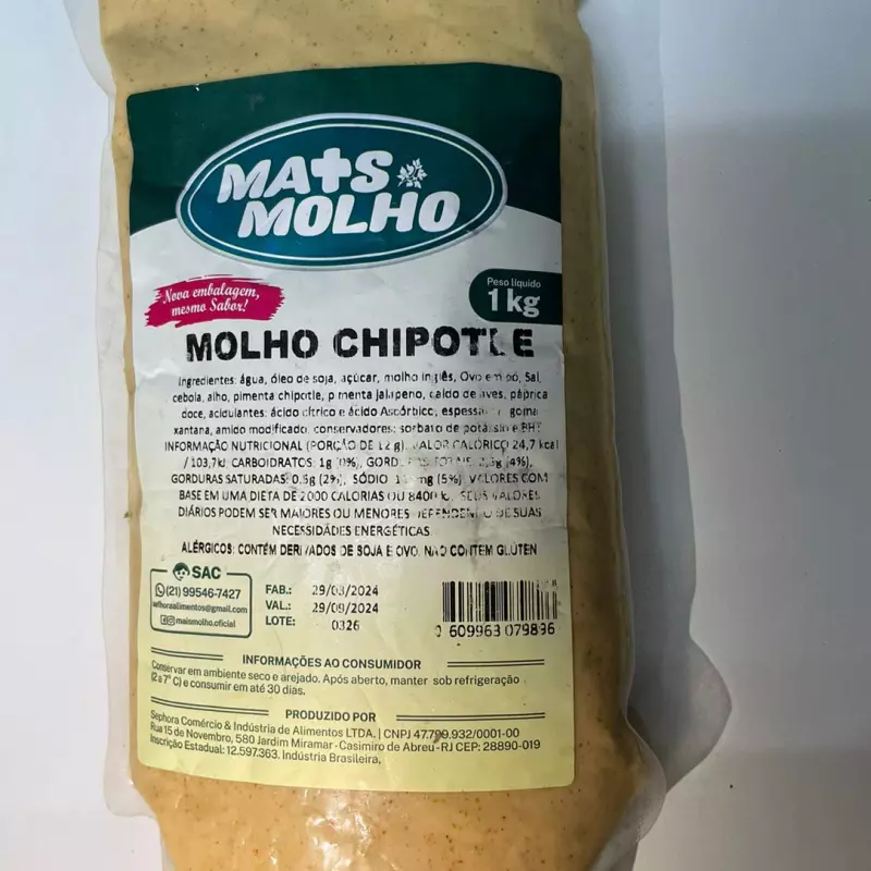 Molho Chipotle 1kg