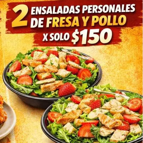 2 Ensaladas ch con fresa y pollo