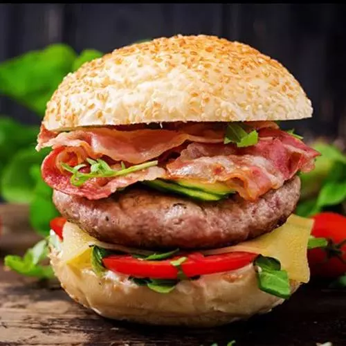 Burguer alho crocante, queijo