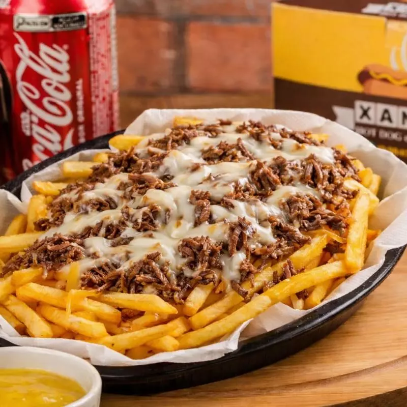 batata ,queijo e costela desfiada