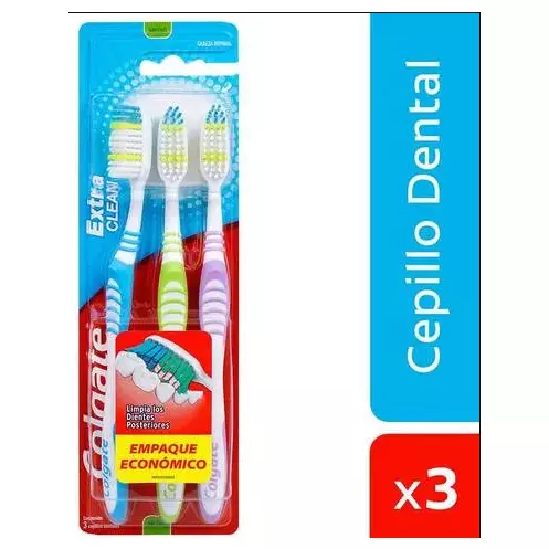 3 CEPILLOS COLGATE EXTRA CLEAN MEDIO