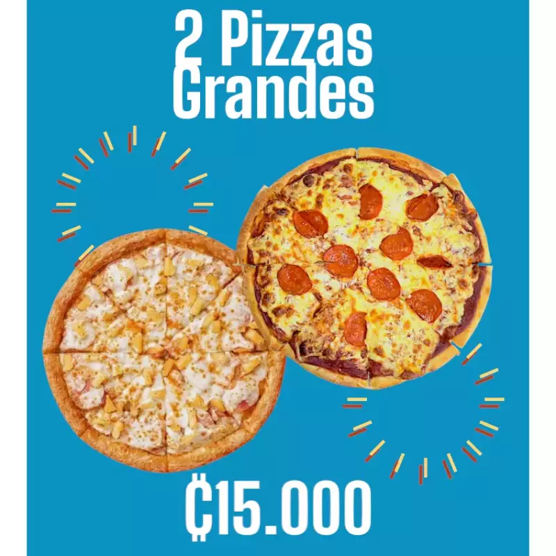 2 Pack Pizzas grandes 12 slices