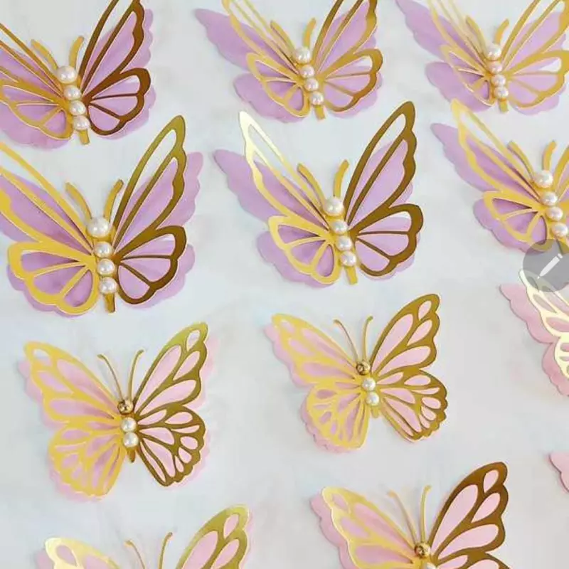 Mariposa 3d x12 rosada