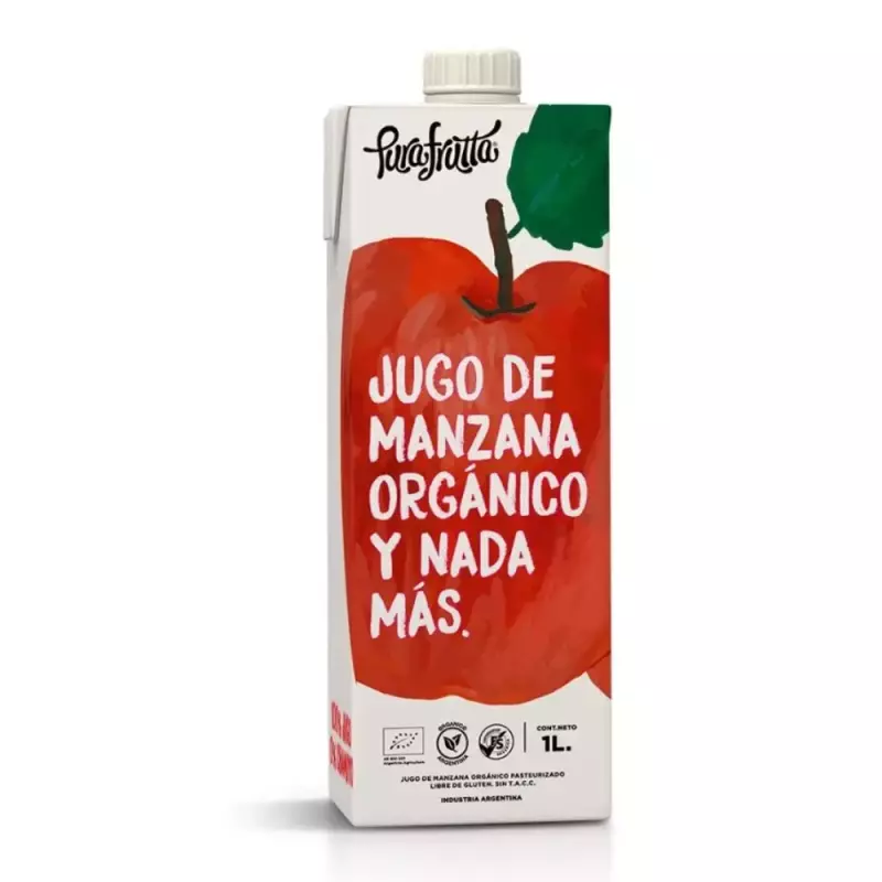 Pura fruta manzana orgánica x 1L
