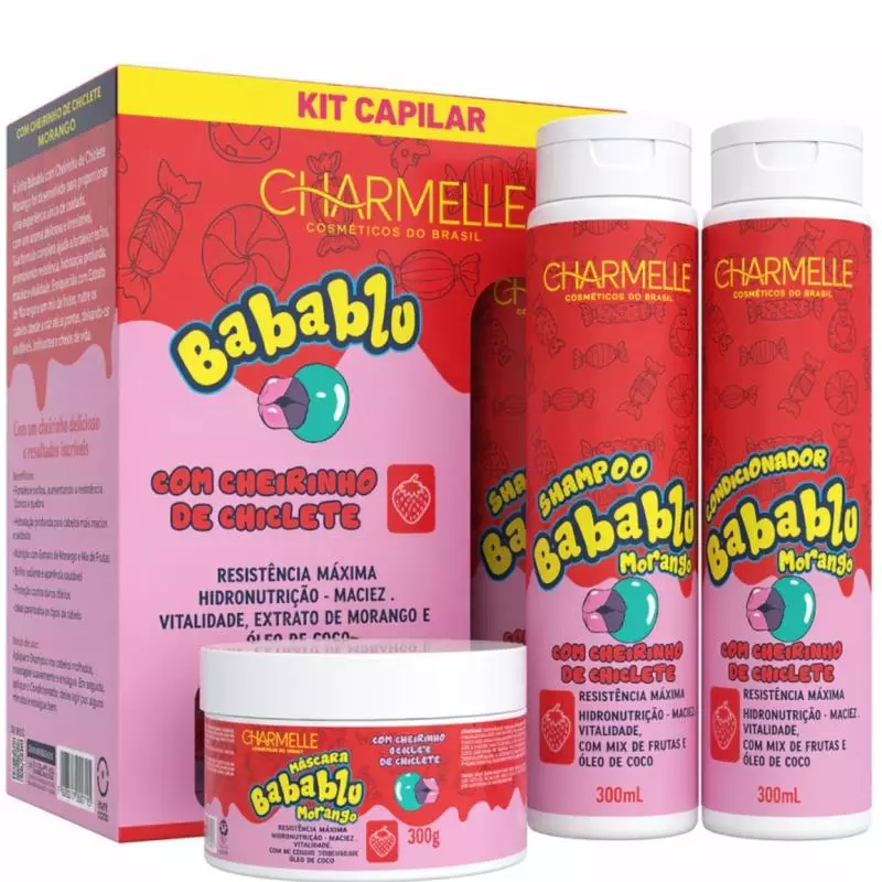 KIT BABABLU MORANGO 3X1 CHARMELLE