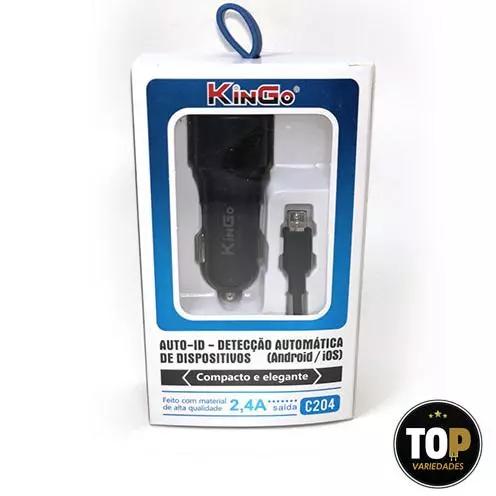 Carregador Veicular Dual Usb Cabo Micro V8