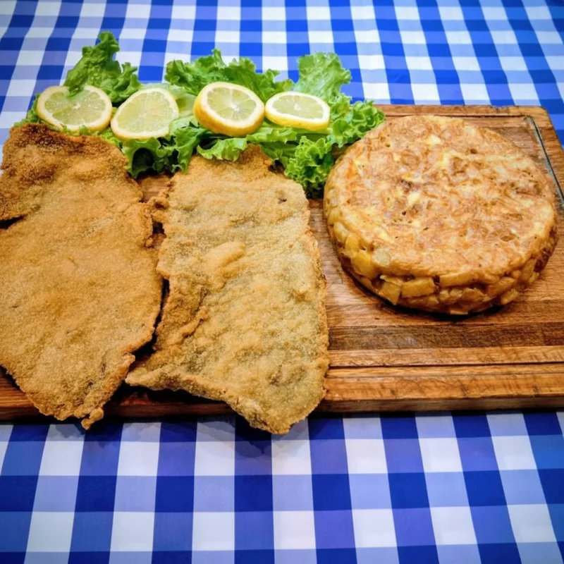 Milanesa simple + Tortilla Mediana