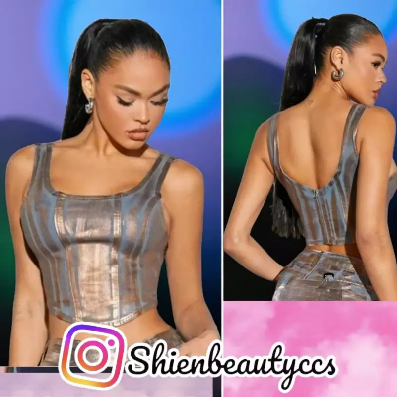 Top De Jeans Metalizado