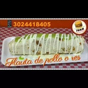 FLAUTA DE POLLO O CARNE MECHADA