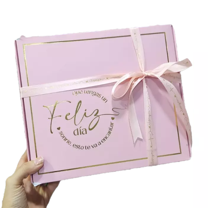 Caja yuly palo rosa estampada