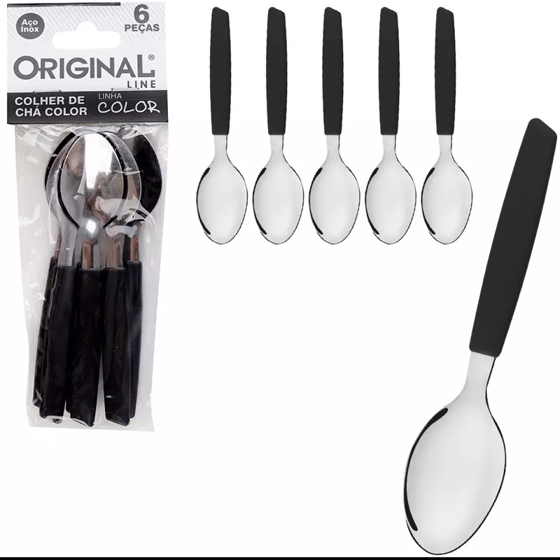 Conjunto Colher 6 unidades cor Preto