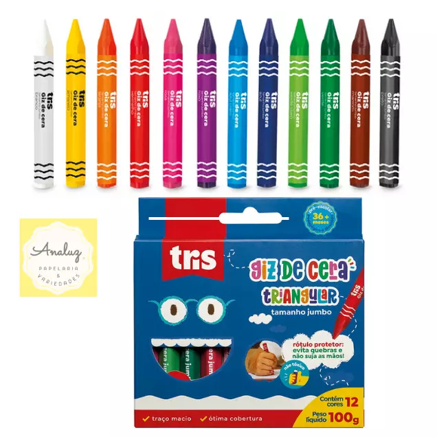 Giz De Cera Tris Jumbo Triangular12c