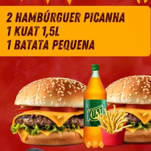 2 Hamb. Picanha + 1 Ref 1,5l + 1 Bat