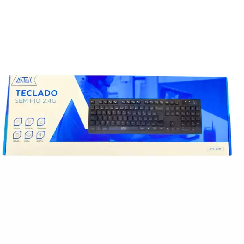 TECLADO S/FIO BRANCO AITEK ATE-W11