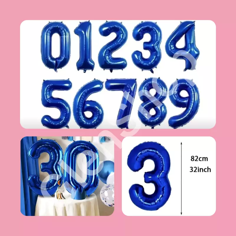 Globos de # azul oscuro