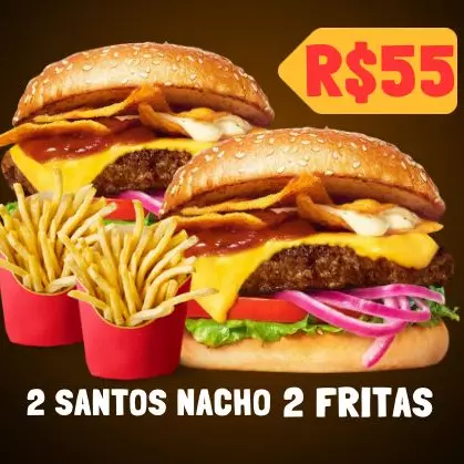 Burguer Nacho em Dobro + Fritas