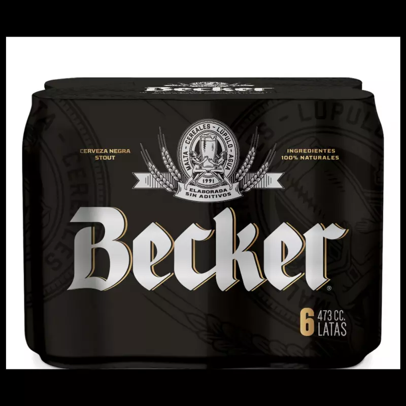 Sixpack Cerveza Becker Negra 473 cc