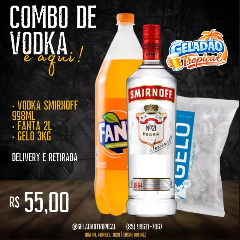 COMBO Vodka Smirnoff + Fanta 2L + Gelo
