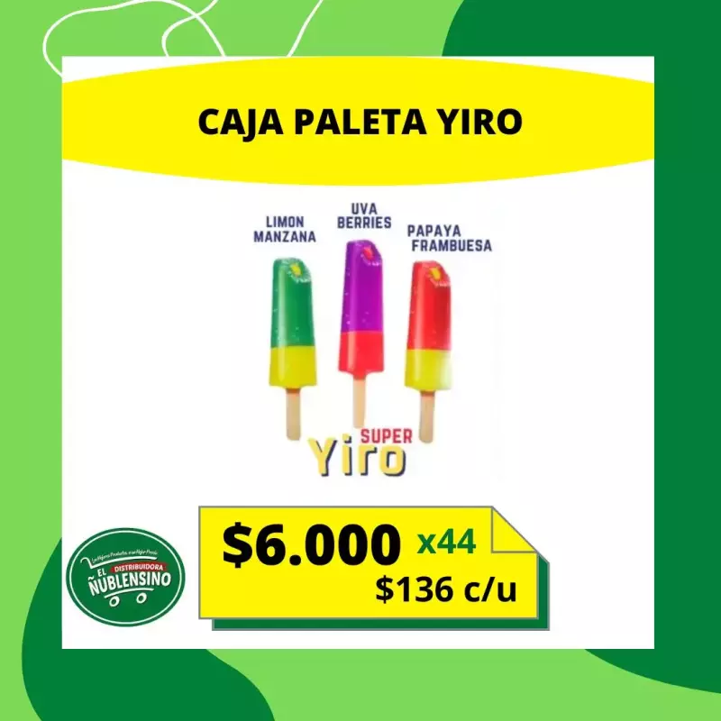 Caja paleta yiro limón/manzana 44un
