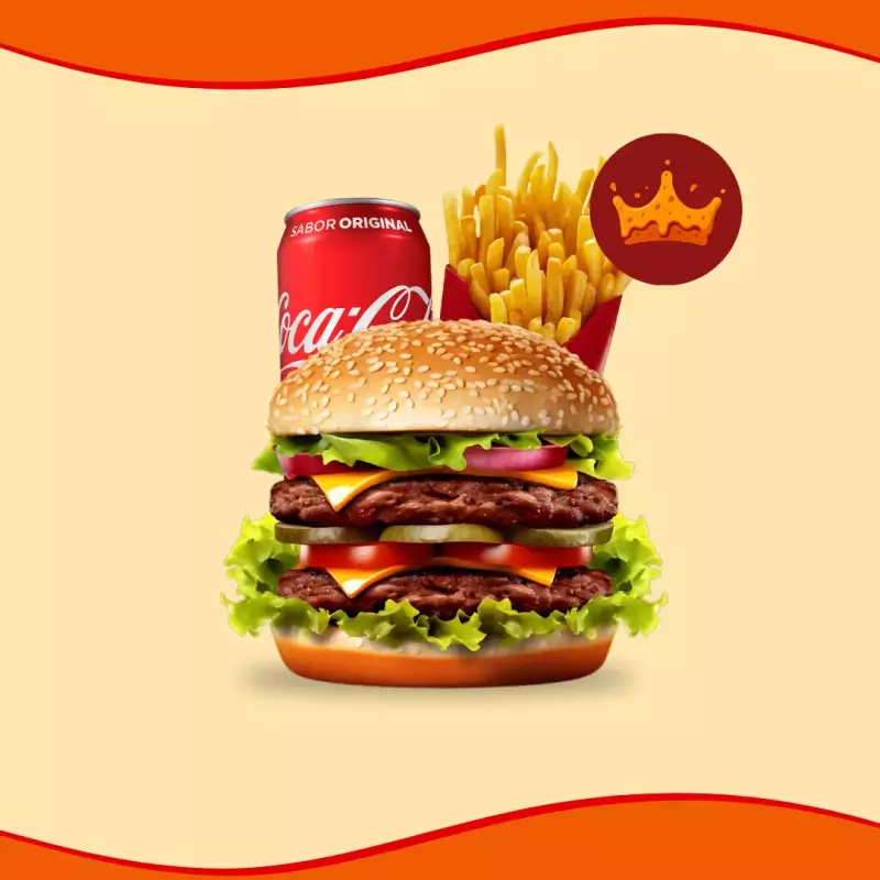 X Burguer Duplo + Batata + 1 lata