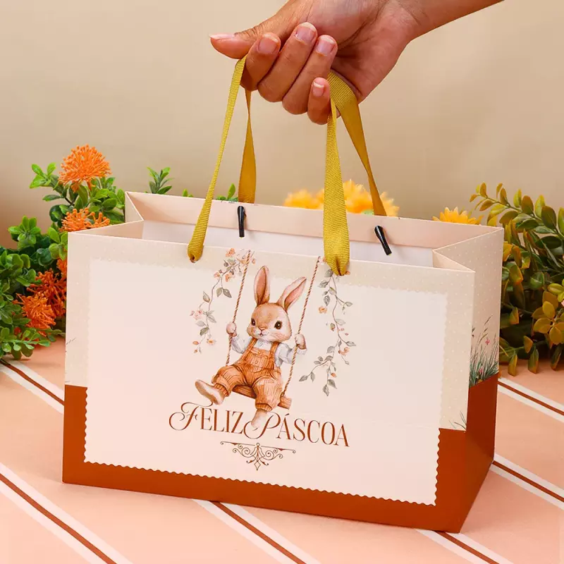 SACOLA MÉDIA FELIZ PÁSCOA