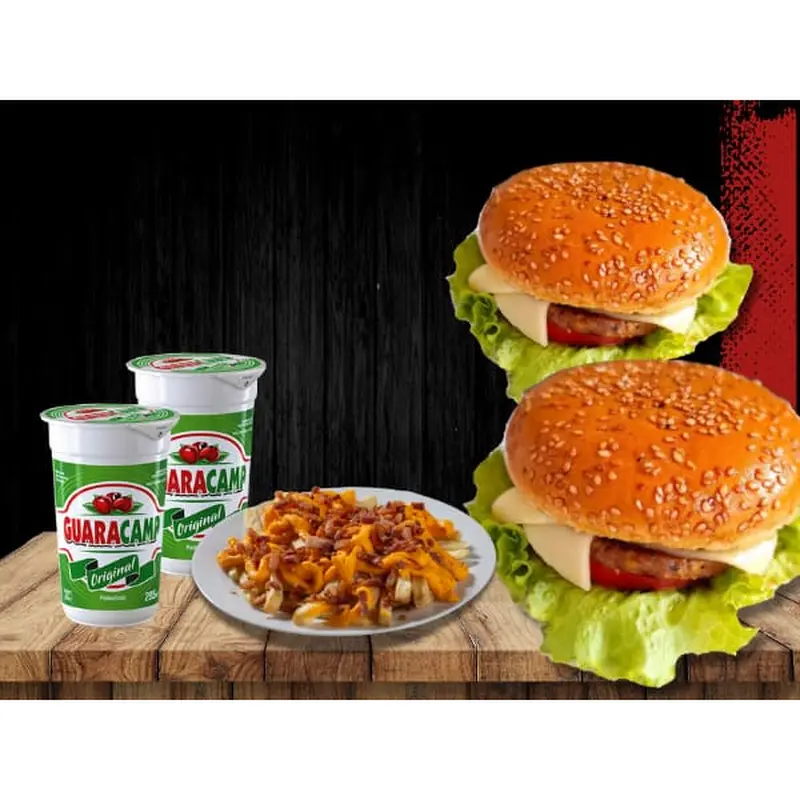 Combo Casal 2 - ( 2 Xburguer Duplo + Fritas Suprema + 2 Guaracamp )