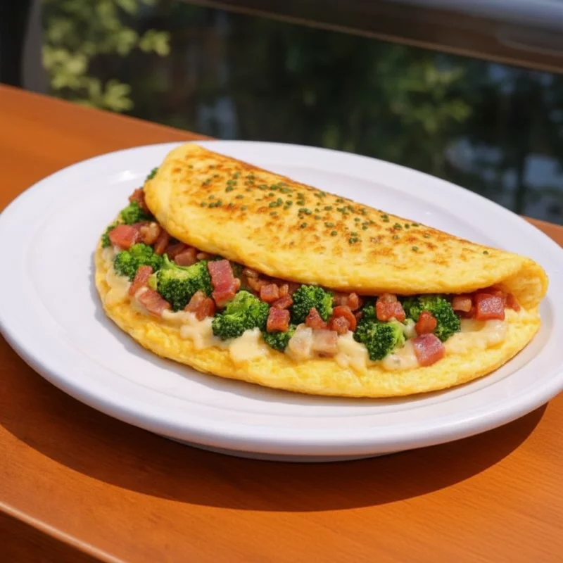 Omelete de Brócolis e Bacon