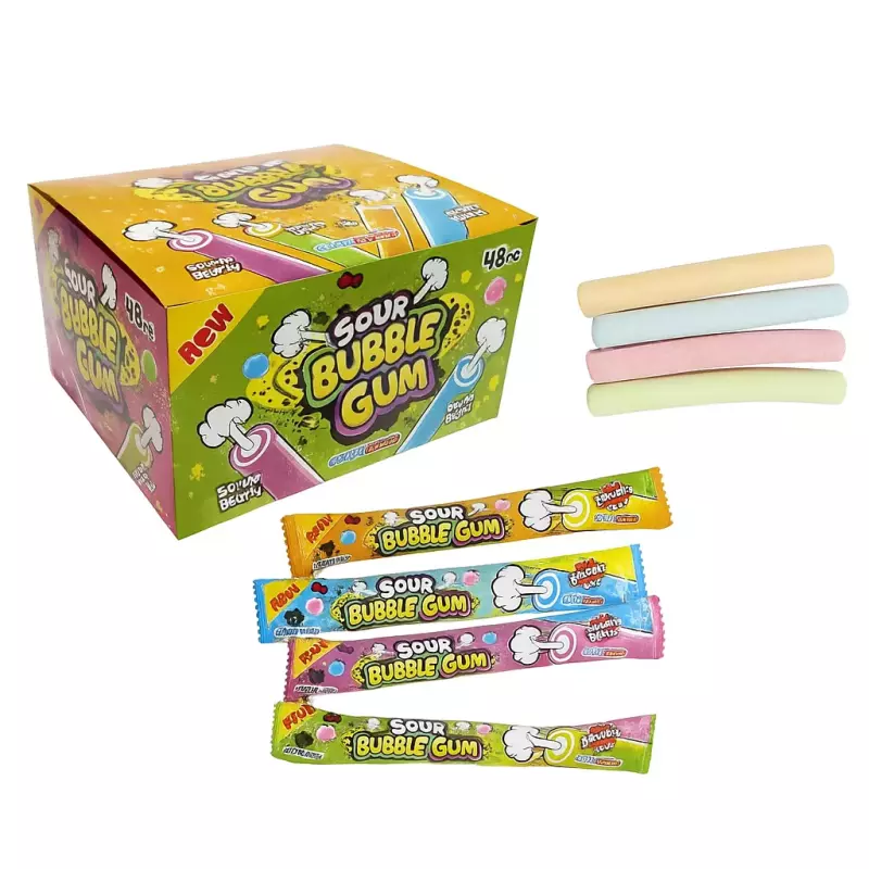 Sour bubble gum stick