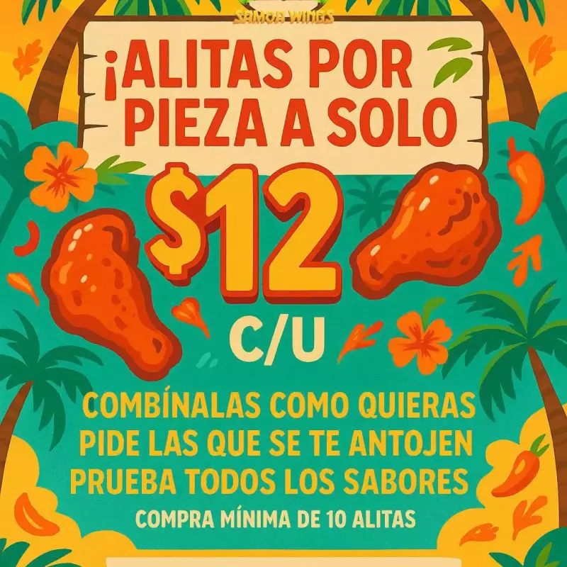 Alitas a $12