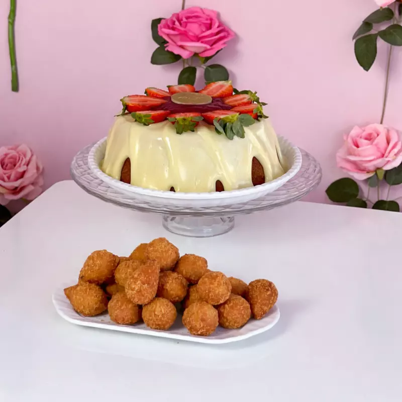 Kit festa bolo e salgados