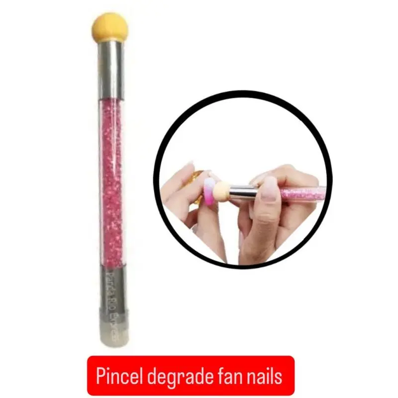 Pincel degrade degradê fan nails