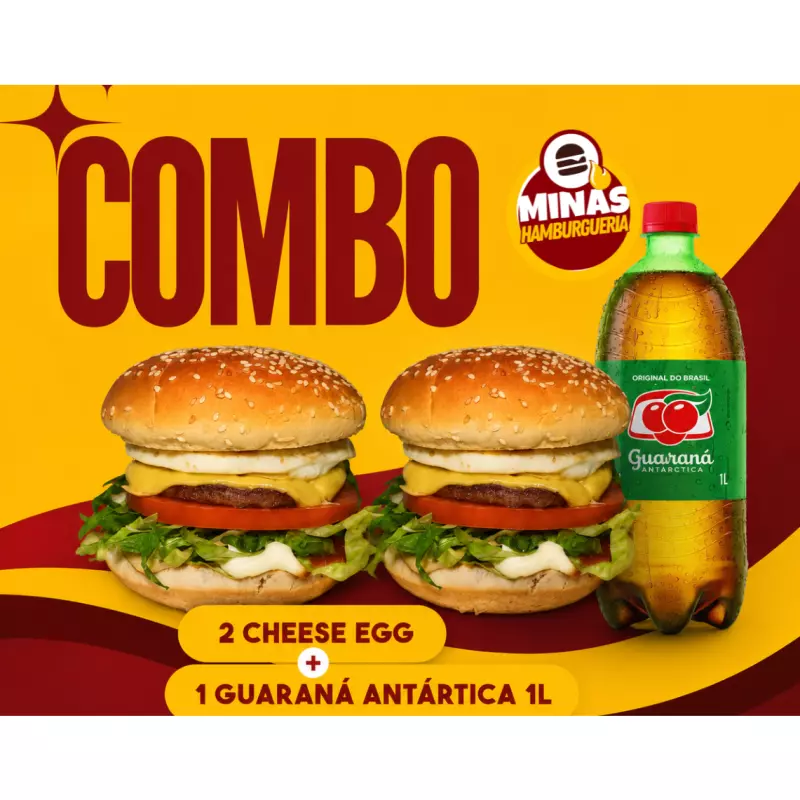 2 Cheese Egg + 1 Guaraná 1L