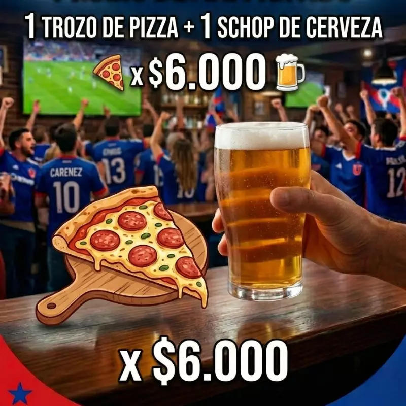 Promo Trozo 🍕 + schop 🍺