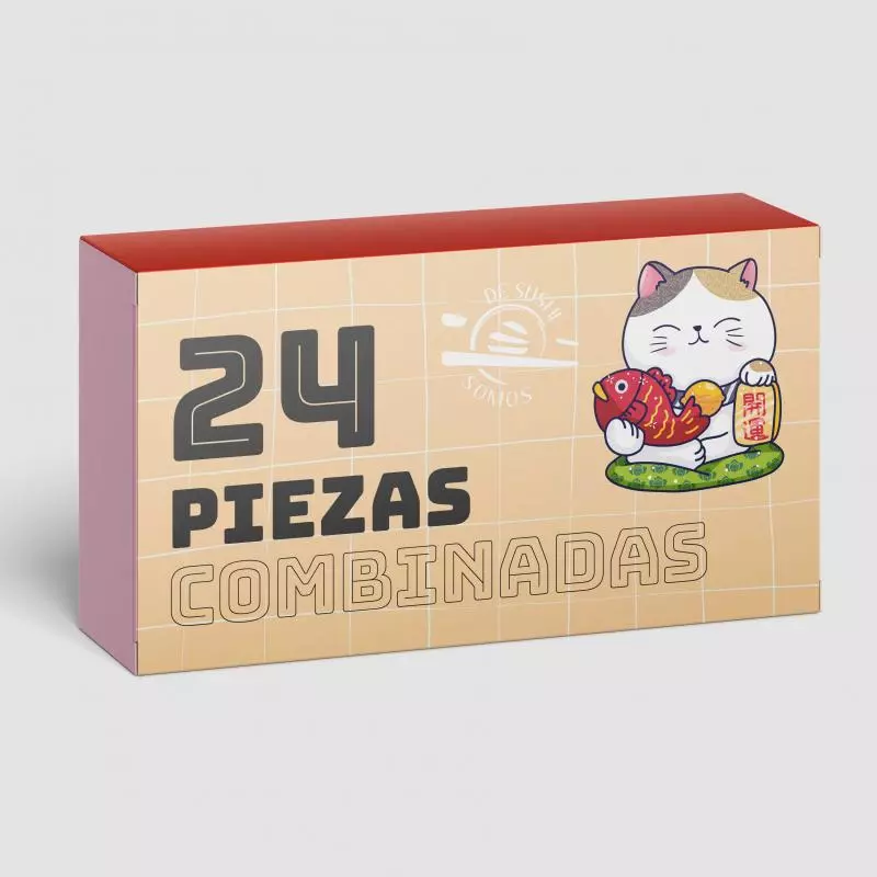 24 piezas de salmón y langostinos