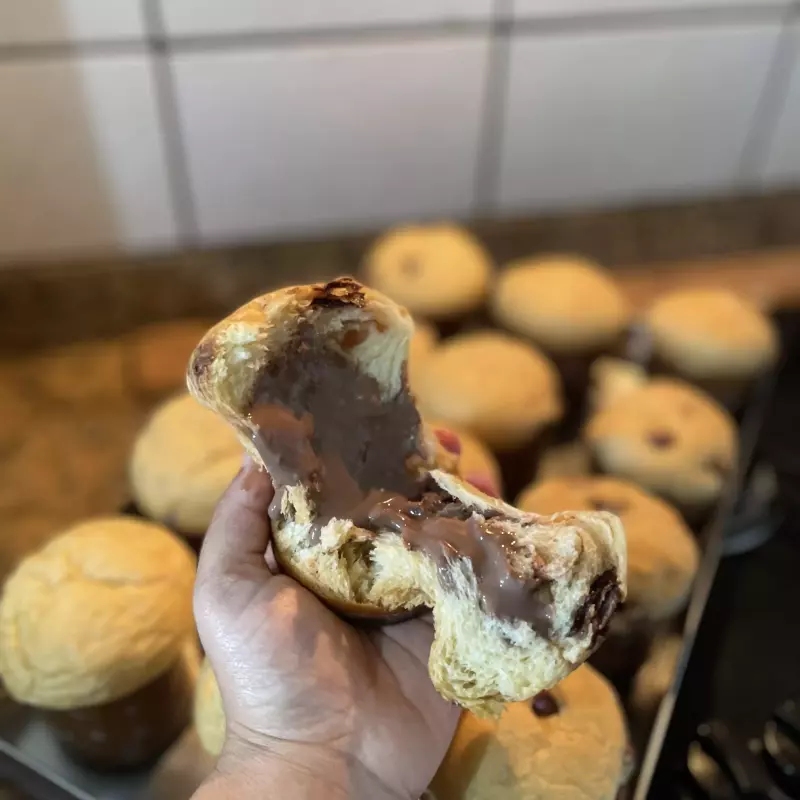 Chocotone recheado de brigadeiro