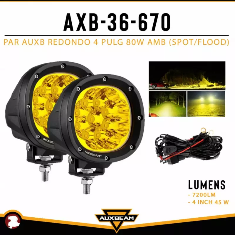 PAR AUXB REDONDO 4 PULG 80W AMB