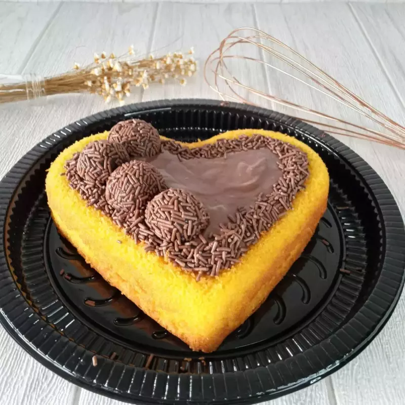 Bolo de coração/cenoura e chocolate